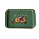 Hand Painted Toleware Tray - 17.5 x 16