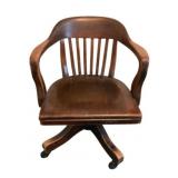 Vintage Wood Office Chair - 26 x 21 x 32