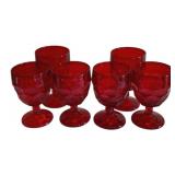 6 Viking Ruby Red Water Goblets - 5.5' Tall