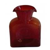Blenko Red Glass Pitcher - 8 x 6 x 3