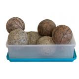 Plastic Tote w/ Decorative Balls