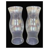 2 Glass Hurricane Globes - 14' Tall