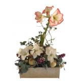 Lot of Faux Flowers w/ Planter