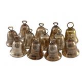 12 Silver Plated Bells - 3' Tall