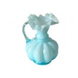 Fenton Blue Opalescent Pitcher - 5' Tall