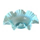 Fenton Opalescent Blue Hobnail Bowl