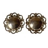 Pair Sterling Earrings - 1 1/4' Round