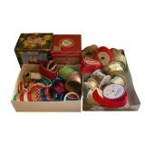 Lot of Assorted Christmas Ribbons & More
