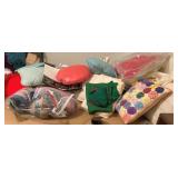 Lot of Assorted Pillows, Linens & More