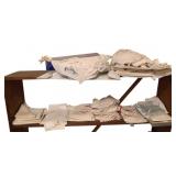 2 Shelves of Assorted Linens & Doilies (top 2)