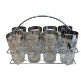 8 Dorothy Thorpe Glasses w/ Carrier - 12 x 6 x 10