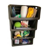 4 Stack Able Bins w/ Contents - 31 x 58 x 20