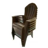 6 Plastic Patio Chairs - 33 x 28 x 42