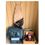 Lot of Assorted Items - Ironing Board, Stool