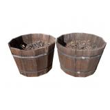 2 Wood Planters - 19 x 19 x 13