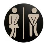 Restroom Sign -8" round