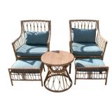 5pc Outdoor Patio Set w/ Cushions