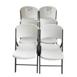 6 Lifetime Folding Hard Plastic Chairs