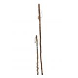 2 Wood Walking Sticks - 36", 59" Long