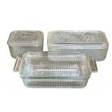 3 Anchor Hocking Dishes - 2 w/ Lids