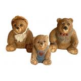 3 Stone Critters Bears - 4.5" Tall
