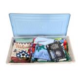 Plastic Tote of Assorted Flags