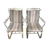 2 Metal Patio Rockers w/ Cushions - 26 x 25 x 40