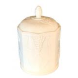 Milk Glass Jar w/ Lid - 9" Tall
