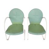 2 Metal Patio Chairs - 22 x 28 x 34