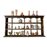 Wooden Shelf w/ Contents - 19 x 36 x 6