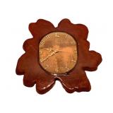 Vintage Lacquer Finished Wood Slab Wall Clock
