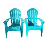 2 Adirondack Plastic Patio Chairs - 30 x 32 x 40