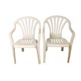 2 Plastic Patio Chairs - 22 x 34 x 26