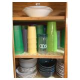 Cabinet Lot of Assorted Dishes - Cups, Bowls &