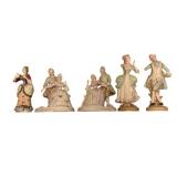 5 German Porcelain Figurines - 10", 11" Tall