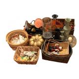 Lot of Assorted Baskets, Decor & More