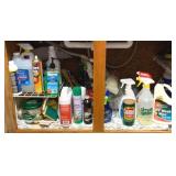 Cabinet Lot of Assorted Cleaning Supplies