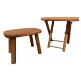 2 Wooden Stools - 13 Inches