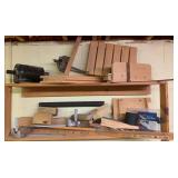 2 Shelf Lot of Wood & Wood Working Tools