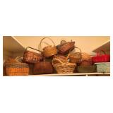Shelf Lot of Assorted Baskets