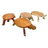 4 Wooden Turtles - 5.25 x 8.25 x 16