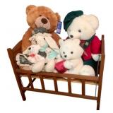 Stuffed Animals w/ Crib - 19.25 x 16.75 x 3.5