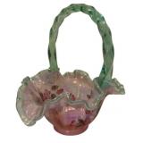 Handpainted and Signed Fenton Basket
