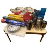 Assorted Kitchen Items w/ Card Table