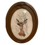 Framed Needlepoint Deer in Bubbleglass Frame