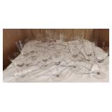 17 Assorted Silver Rimmed Glass Stems