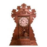 Wooden Matle Clock w/ Keys - 23 x 15.5 x 4