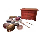 Group Lot of Jewelry & Makeup Accessories