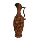 Carved Wood Vase - 18" Tall