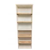 Tall Wooden White Shelf - 74 x 24 x 12
